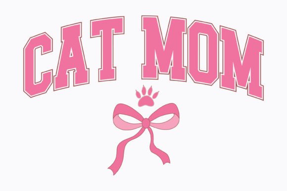 Coquette Cat Mom Mothers Day SVG PNG