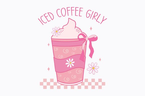 Coquette Iced Coffee Girly SVG PNG Mom