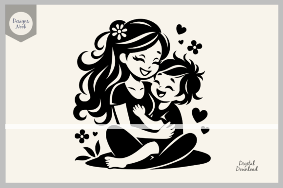 Mom and Son SVG File Clipart Silhouette: A Designer's Review