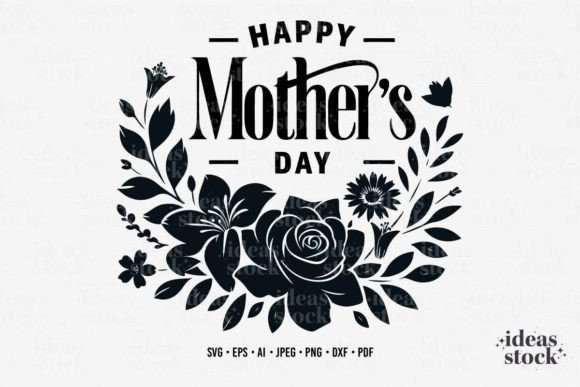 Mothers Day. Flowers Wreath SVG. Mom.